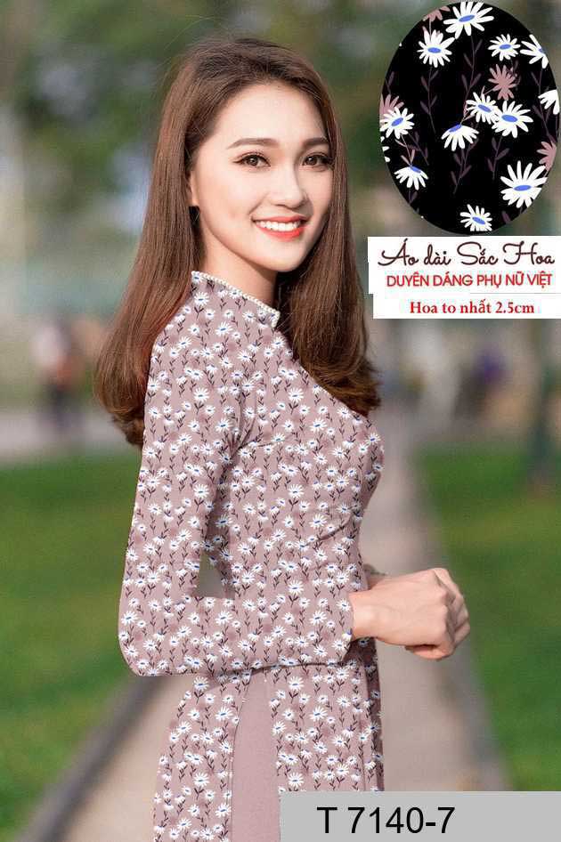 Vải áo dài cúc nhí AD T7140 14 Vải áo dài cúc nhí AD T7140 27
