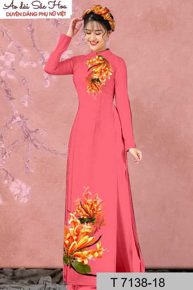 Vải áo dài hoa ly AD T7138 14 Vải áo dài hoa ly AD T7138 27