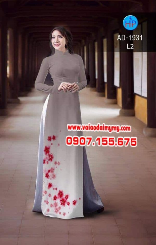 ao-dai-in-hoa-nho-ben-duoi-mau-xam