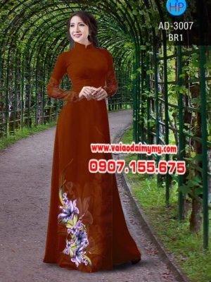 vai-ao-dai-in-hinh-hoa-to-duoi-ta-mau-nau