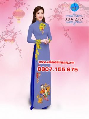 vải áo dài in hình hoa mai đón tết (1)