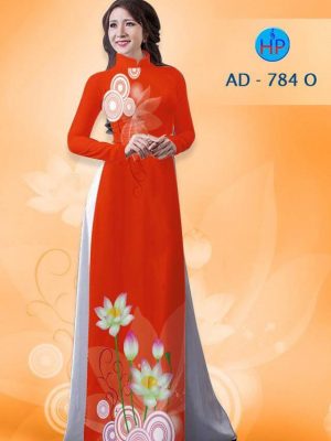 Vải áo dài hoa sen AD 784