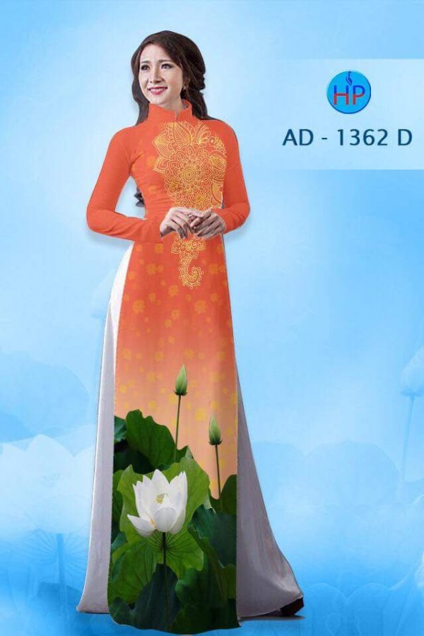 Vải áo dài hoa sen AD 1304