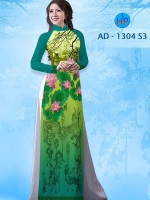 Vải áo dài hoa sen AD 1150