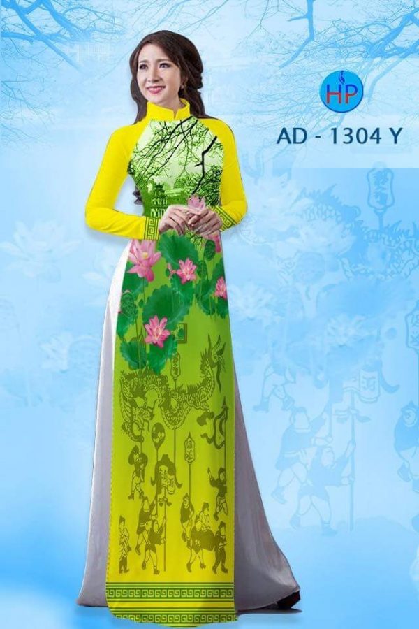 Vải áo dài hoa sen AD 1150