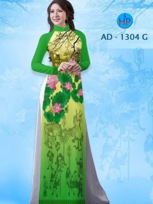 Vải áo dài hoa sen AD 1150