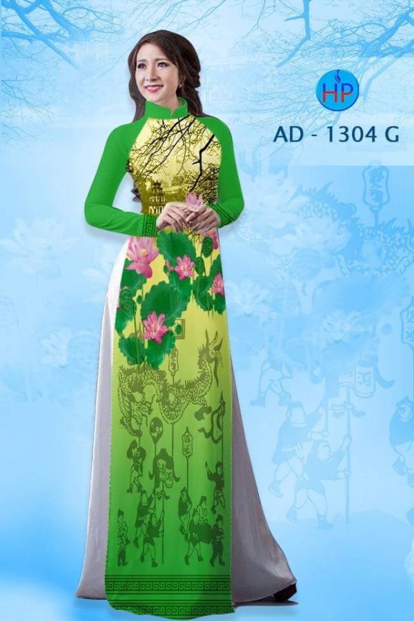 Vải áo dài hoa sen AD 1150