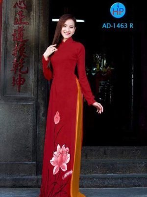 vải áo dài hoa sen đẹp (193)