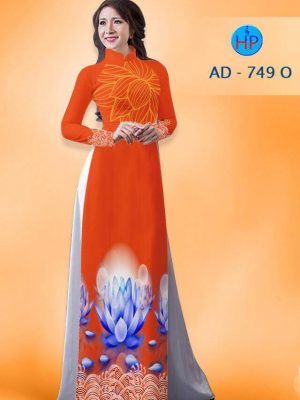 Vải áo dài hoa sen AD 749