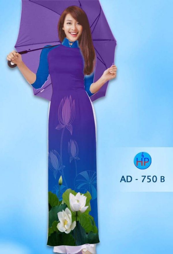 Vải áo dài hoa sen AD 750