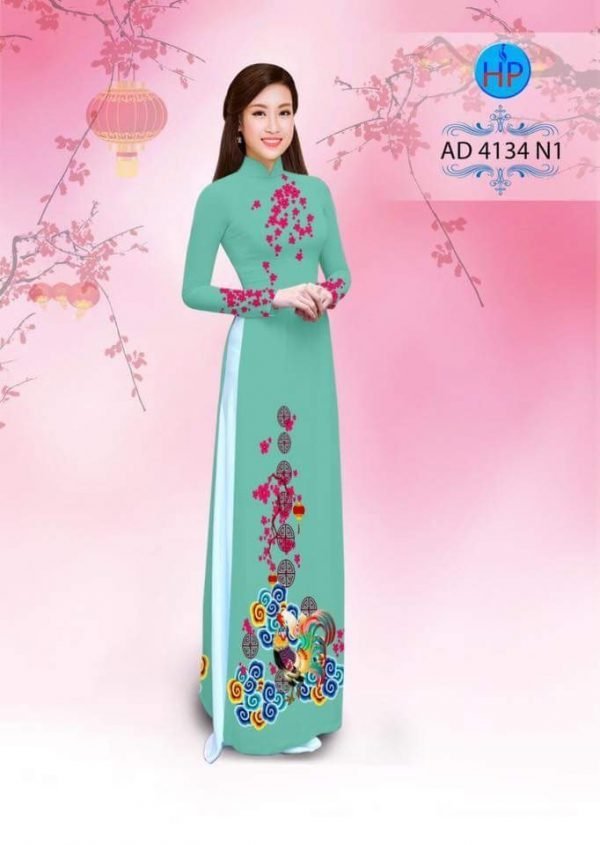 Vải áo dài tết con gà AD 4134