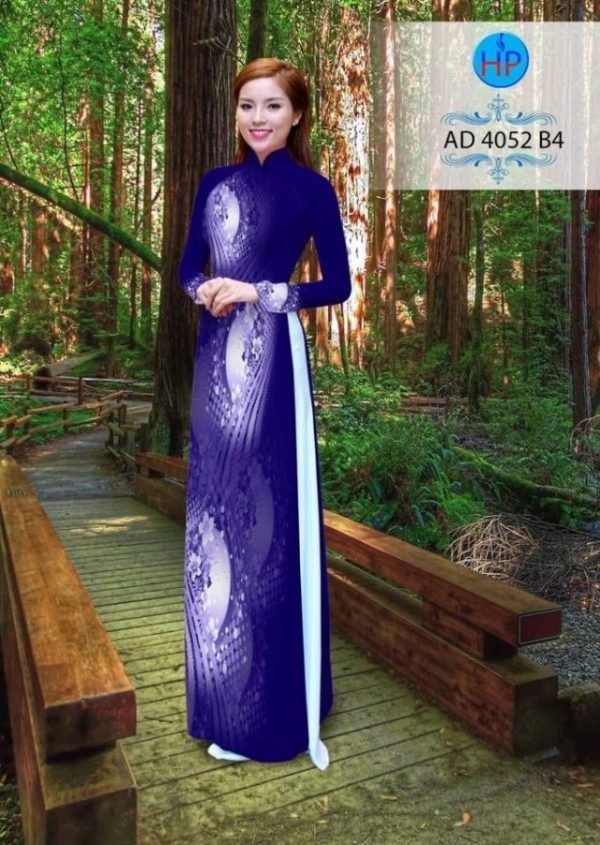 ải áo dài hoa áo đẹp AD 4052