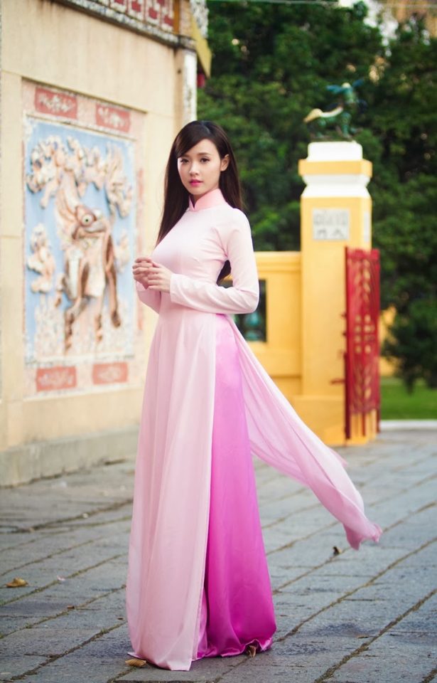 gái xinh mặc ao dài