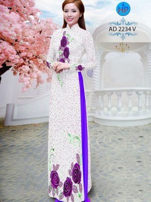 Vải áo dài chấm bi đẹp AD 2234