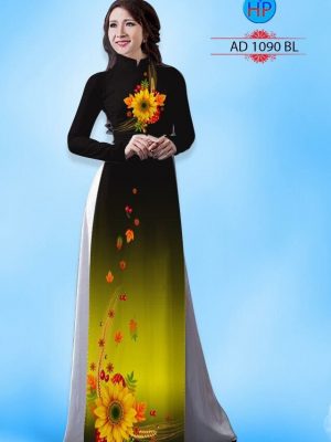 Vải áo dài hình hoa hướng dương AD 1090