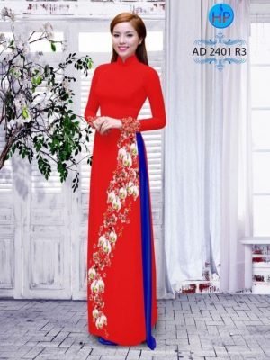 Vải áo dài hoa Lan AD 2401