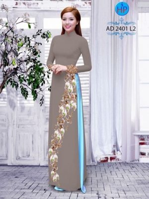 Vải áo dài hoa Lan AD 2401