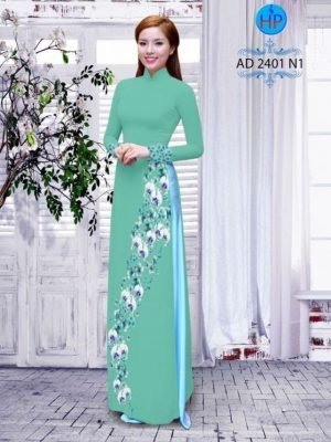 Vải áo dài hoa Lan AD 2401