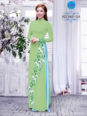 Vải áo dài hoa Lan AD 2401