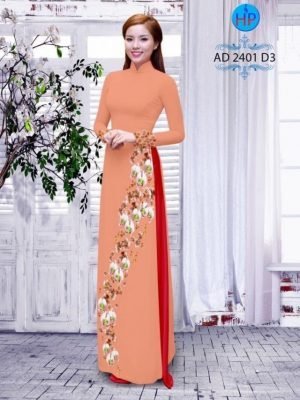 Vải áo dài hoa Lan AD 2401