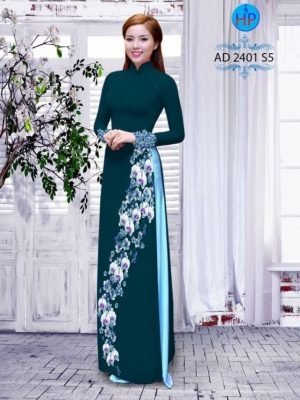 Vải áo dài hoa Lan AD 2401