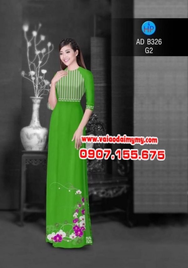 Vải áo dài hoa Lan AD B236