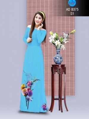 Vải áo dài hoa Lan AD B375