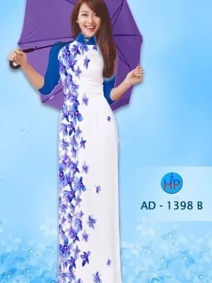 Vải áo dài hoa lan AD 1398