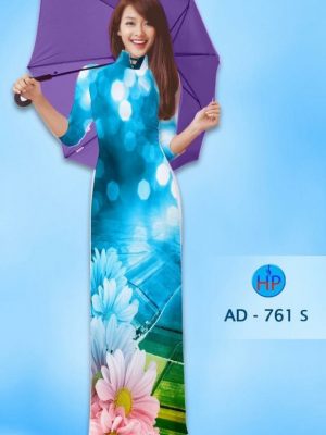 Vải áo dài hoa cúc AD 761