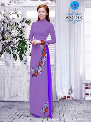 Vải áo dài hoa cúc AD 2403