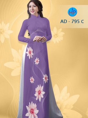 Vải áo dài hoa cúc AD 795