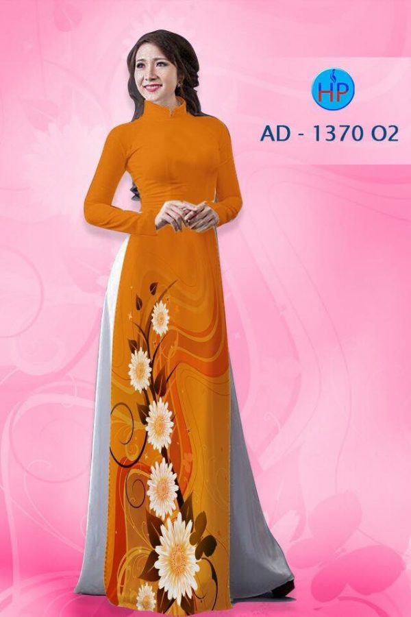 Vải áo dài hoa cúc AD 1370