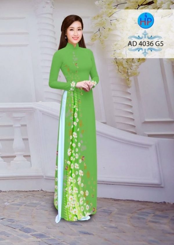 Vải áo dài hoa cúc AD 4036