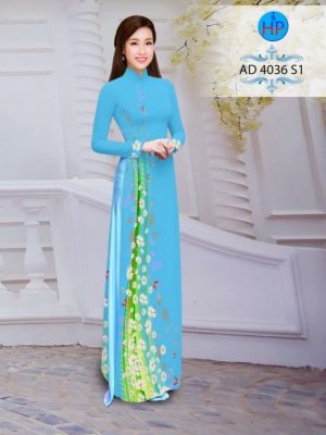 Vải áo dài hoa cúc AD 4036