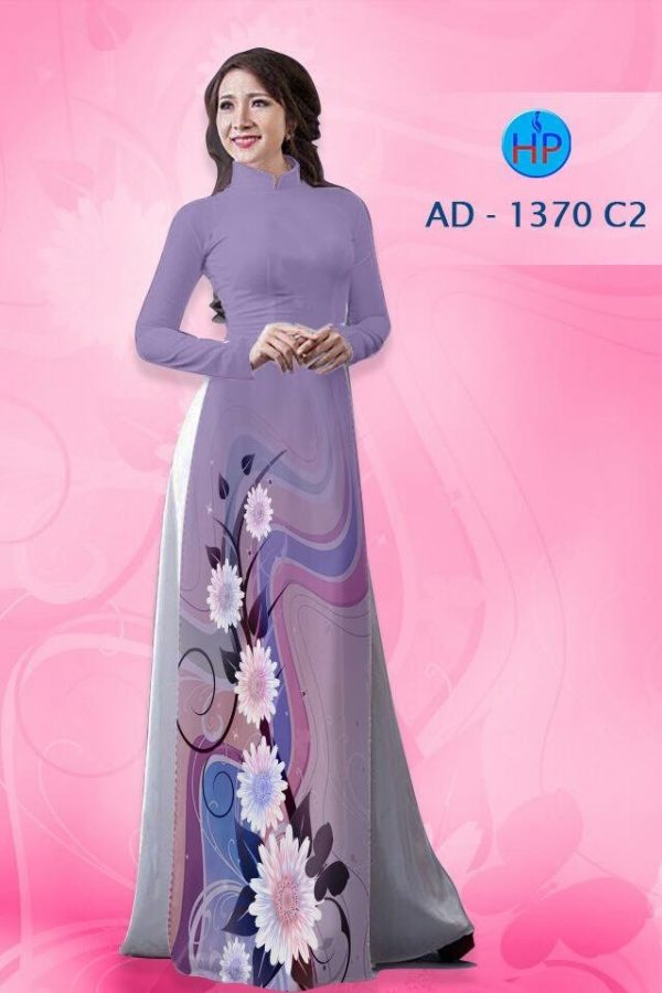 Vải áo dài hoa cúc AD 1370