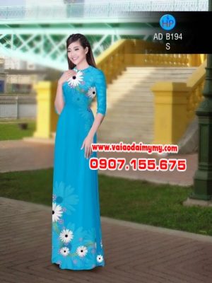 Vải áo dài hoa cúc AD b194