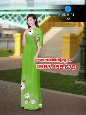 Vải áo dài hoa cúc AD b194