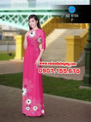 Vải áo dài hoa cúc AD b194