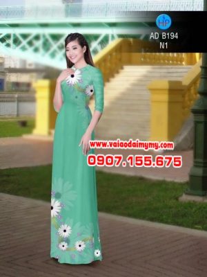 Vải áo dài hoa cúc AD b194