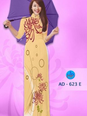 Vải áo dài hoa cúc AD 623