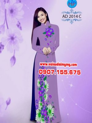 Vải áo dài hoa cúc AD 2014