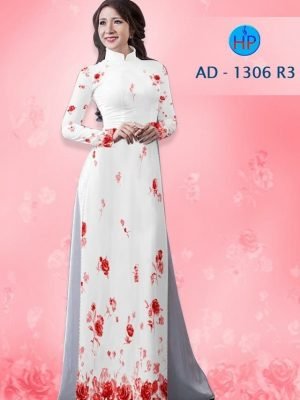 Vải áo dài hoa hồng AD 1306