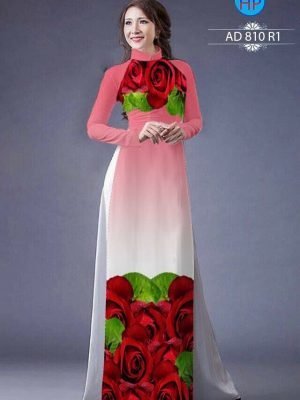 Vải áo dài hoa hồng AD 810