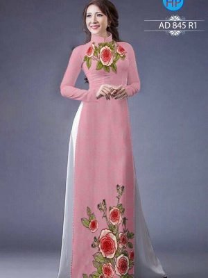 Vải áo dài hoa hồng AD 845
