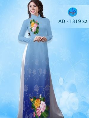 Vải áo dài hoa hồng AD 1319