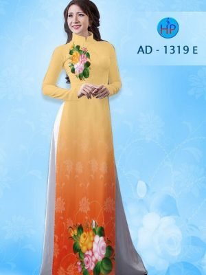 Vải áo dài hoa hồng AD 1319