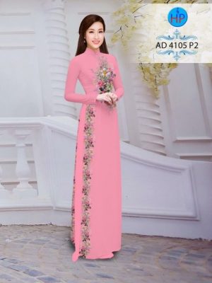 Vải áo dài hoa hồng AD 4105
