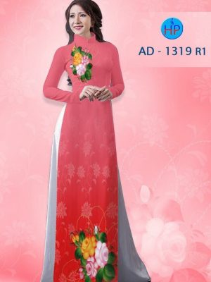 Vải áo dài hoa hồng AD 1319