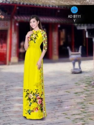 Vải áo dài hoa hồng AD B111