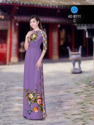 Vải áo dài hoa hồng AD B111